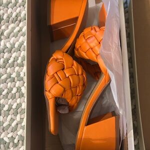 Target Bold Orange Braided Heels
